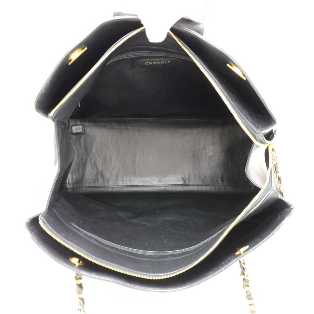 Chanel Supermodel Black Leather XL Shoulder Tote Bag 3