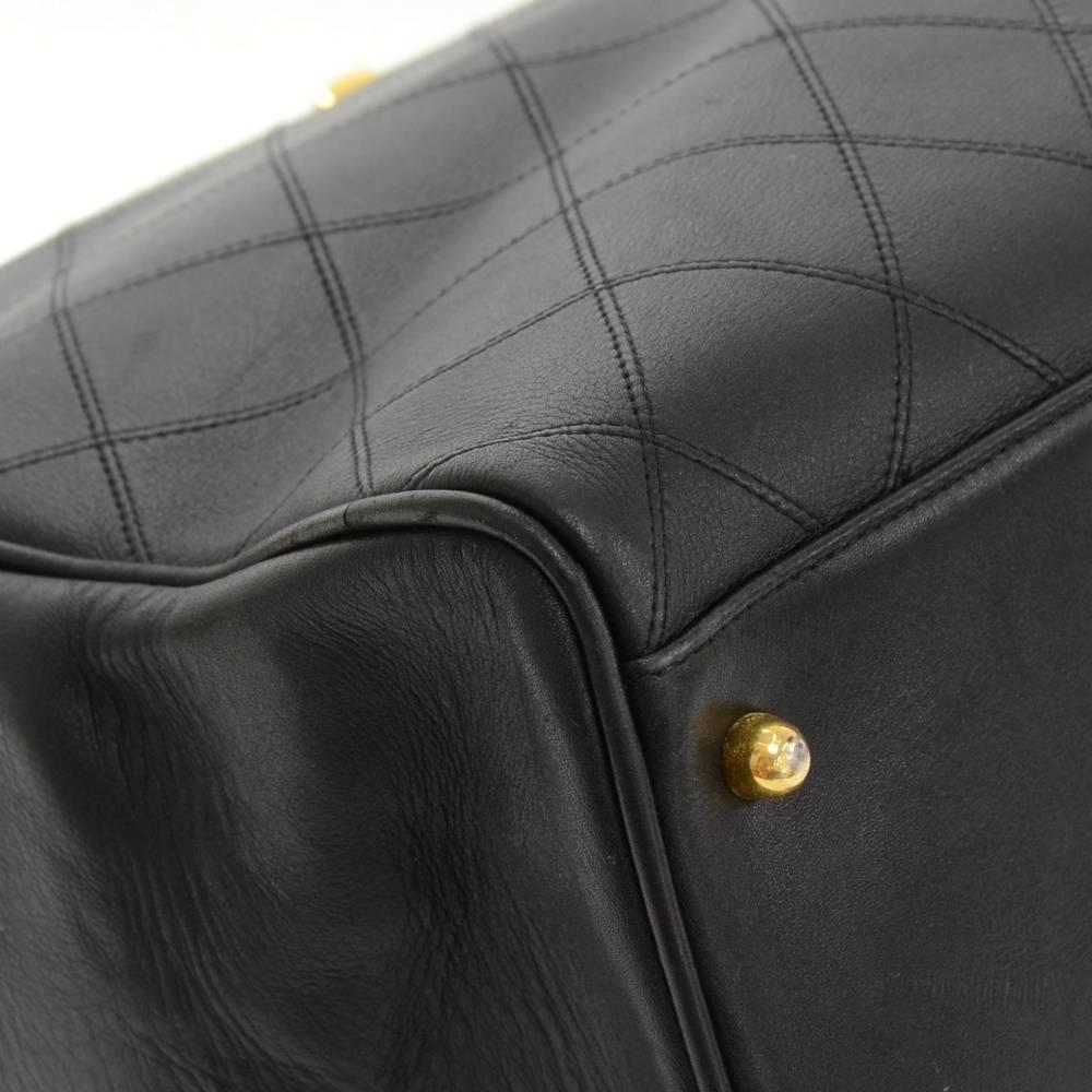 Chanel Supermodel Black Leather XL Shoulder Tote Bag In Good Condition In Fukuoka, Kyushu