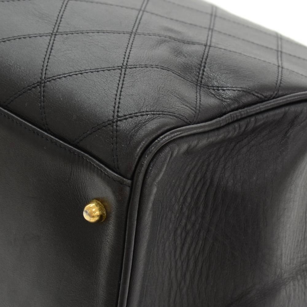 Women's Chanel Supermodel Black Leather XL Shoulder Tote Bag
