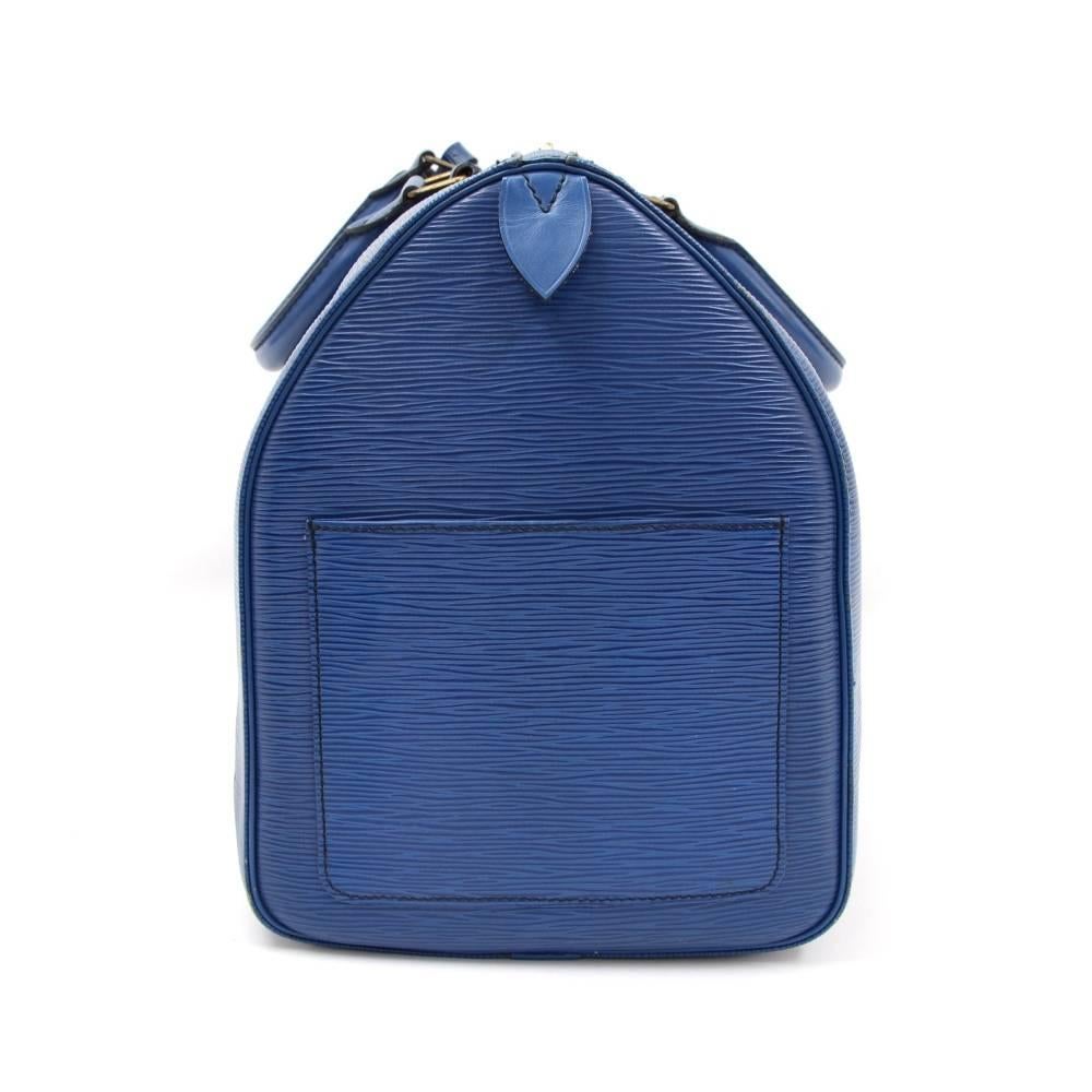 Vintage Louis Vuitton Keepall 45 Blue Epi Leather Duffle Travel Bag  In Good Condition In Fukuoka, Kyushu