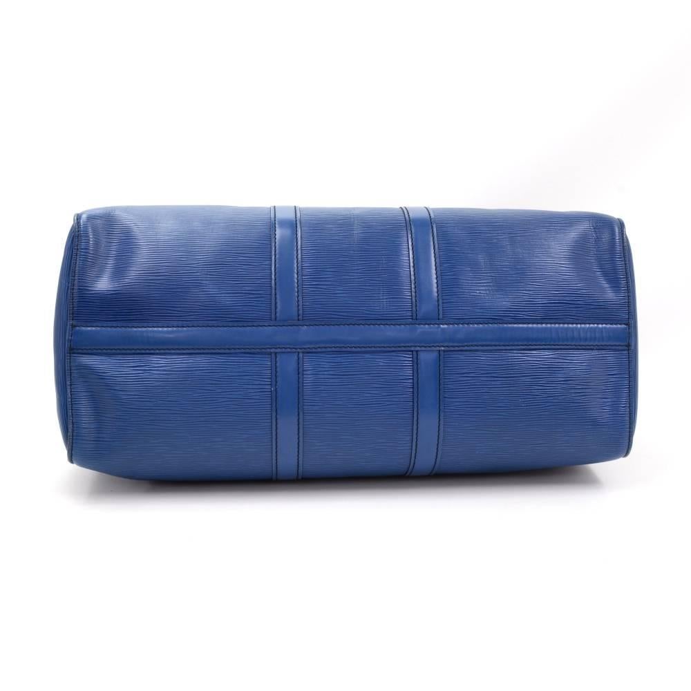 Vintage Louis Vuitton Keepall 45 Blue Epi Leather Duffle Travel Bag  1