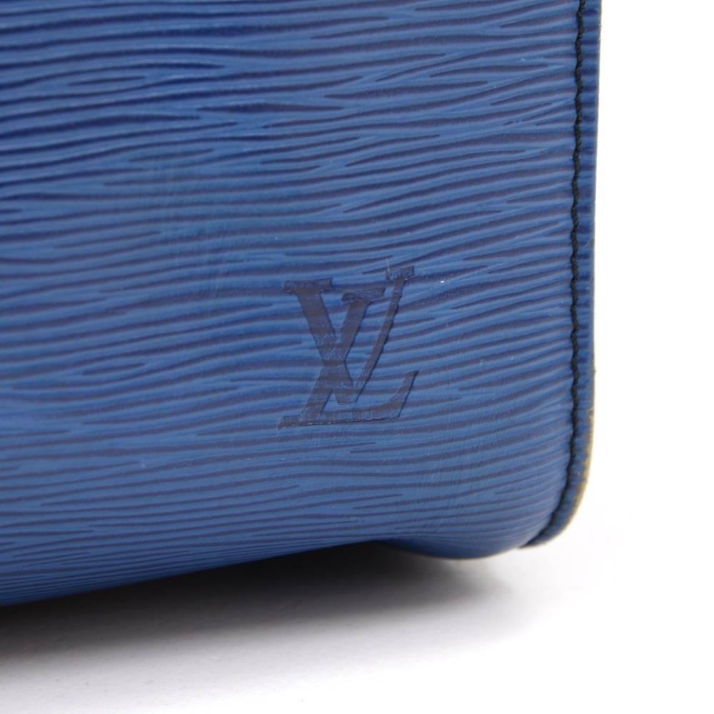 Vintage Louis Vuitton Keepall 45 Blue Epi Leather Duffle Travel Bag  3