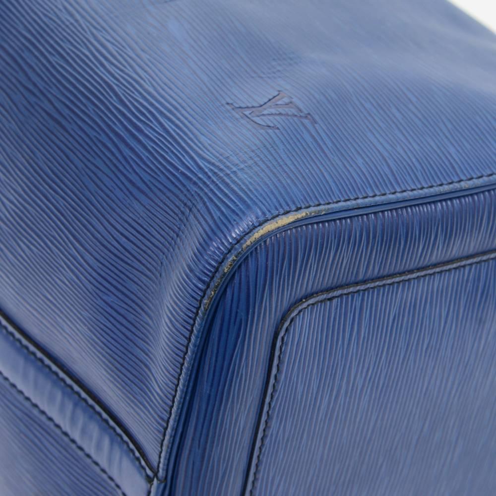 Vintage Louis Vuitton Keepall 45 Blue Epi Leather Duffle Travel Bag  4