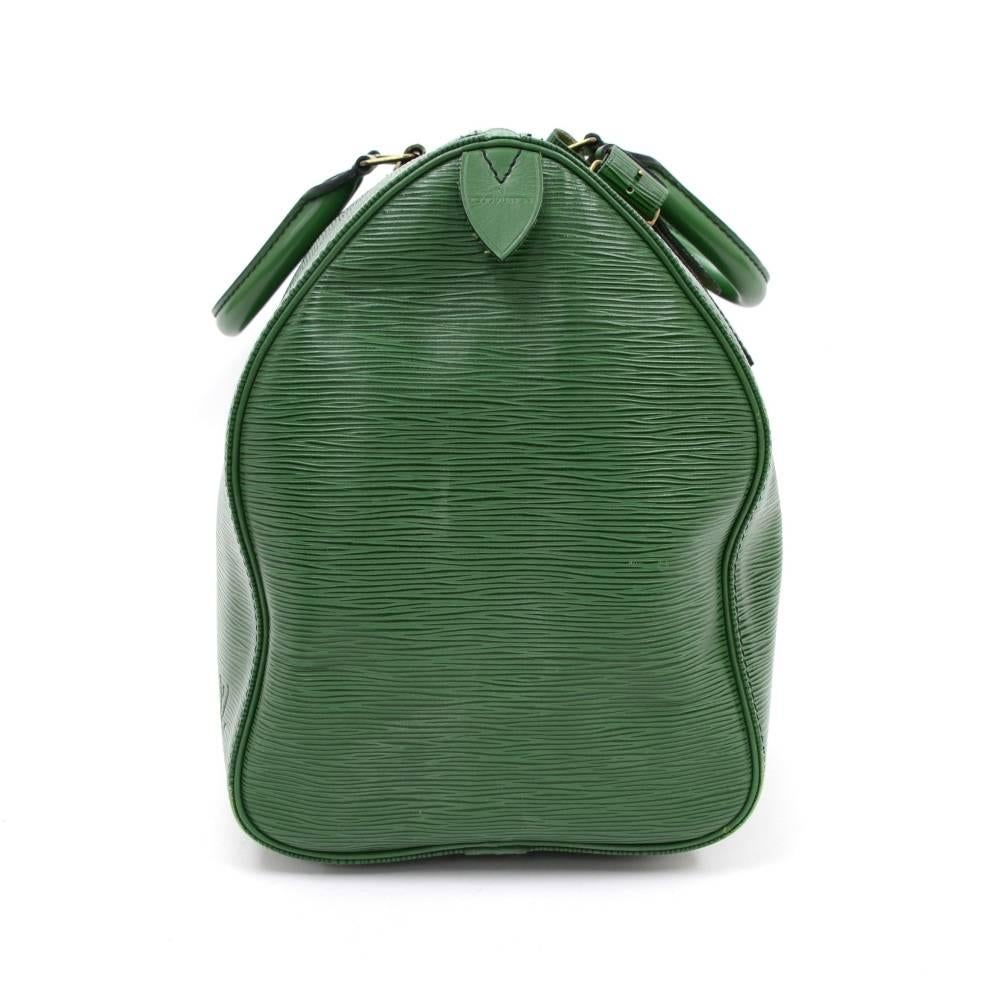 Gray Vintage Louis Vuitton Keepall 45 Green Epi Leather Duffle Travel Bag 