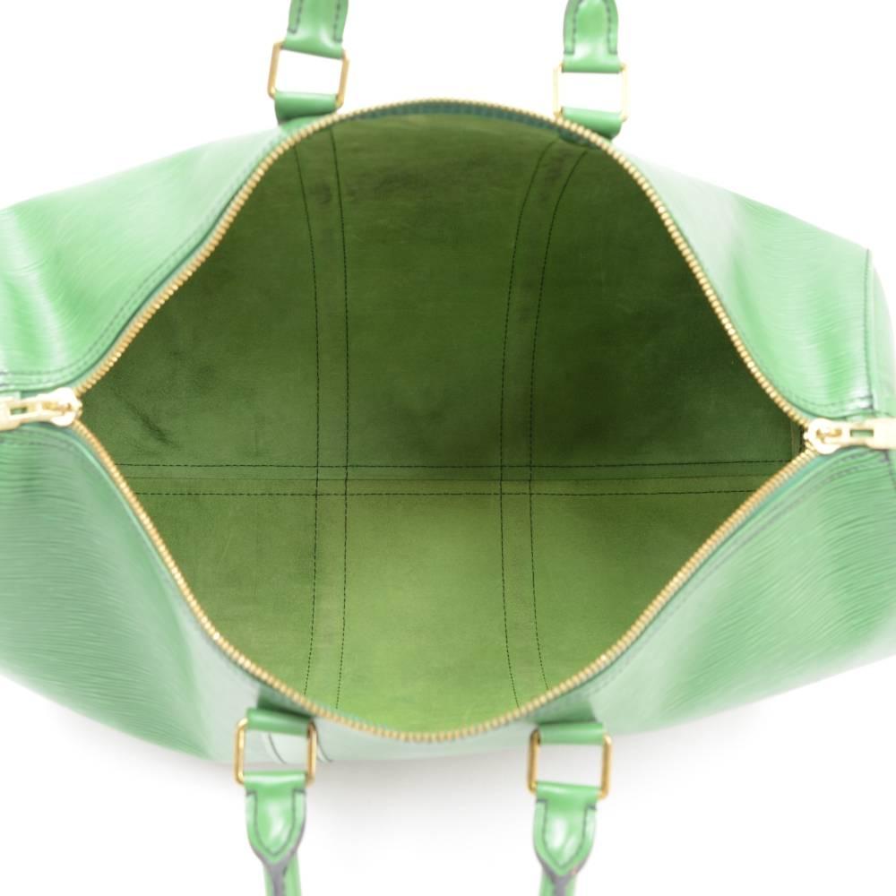 Vintage Louis Vuitton Keepall 45 Green Epi Leather Duffle Travel Bag  4