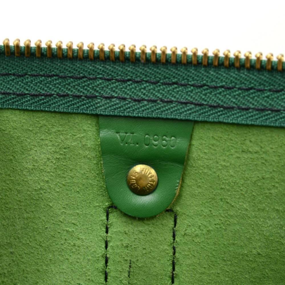 Vintage Louis Vuitton Keepall 45 Green Epi Leather Duffle Travel Bag  2
