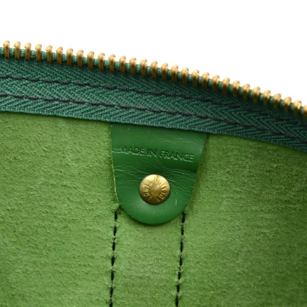 Vintage Louis Vuitton Keepall 45 Green Epi Leather Duffle Travel Bag  3