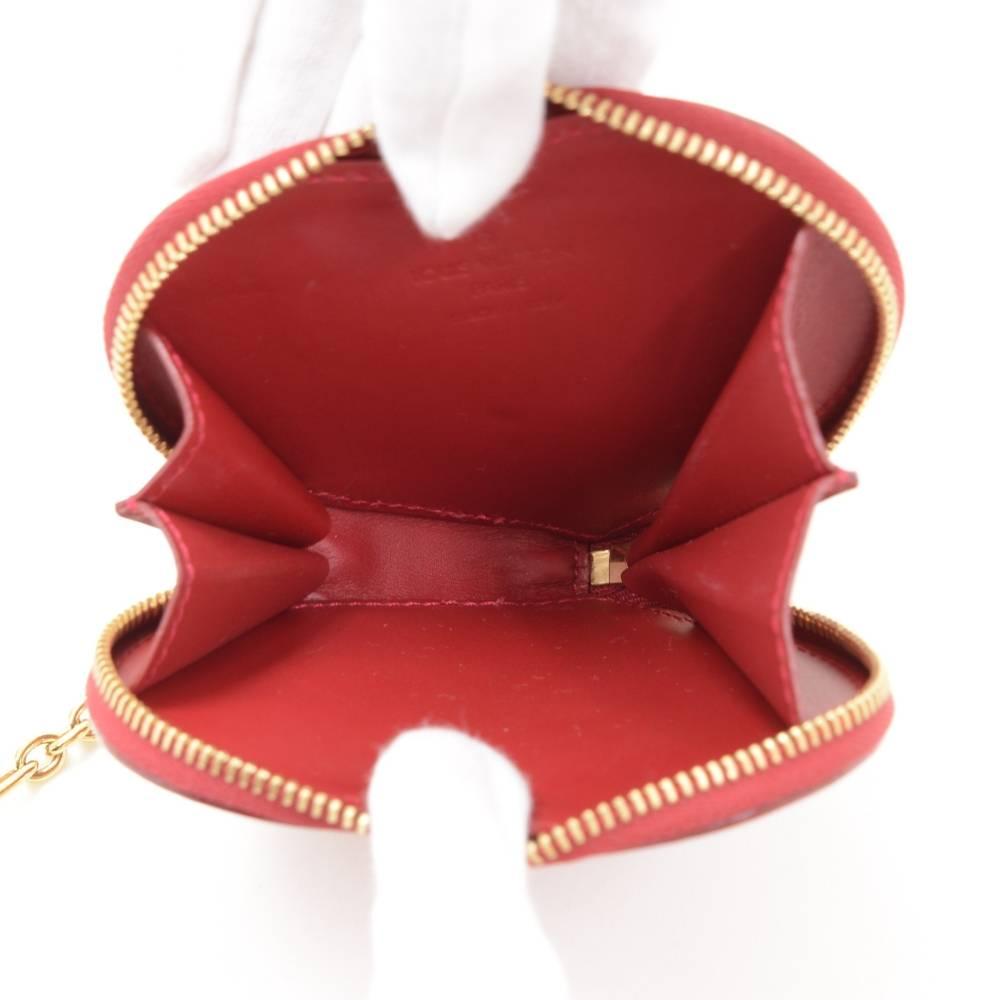 Louis Vuitton Porte Monnaies Cruer Red Pomme D'amour Vernis Leather Coin Case 2