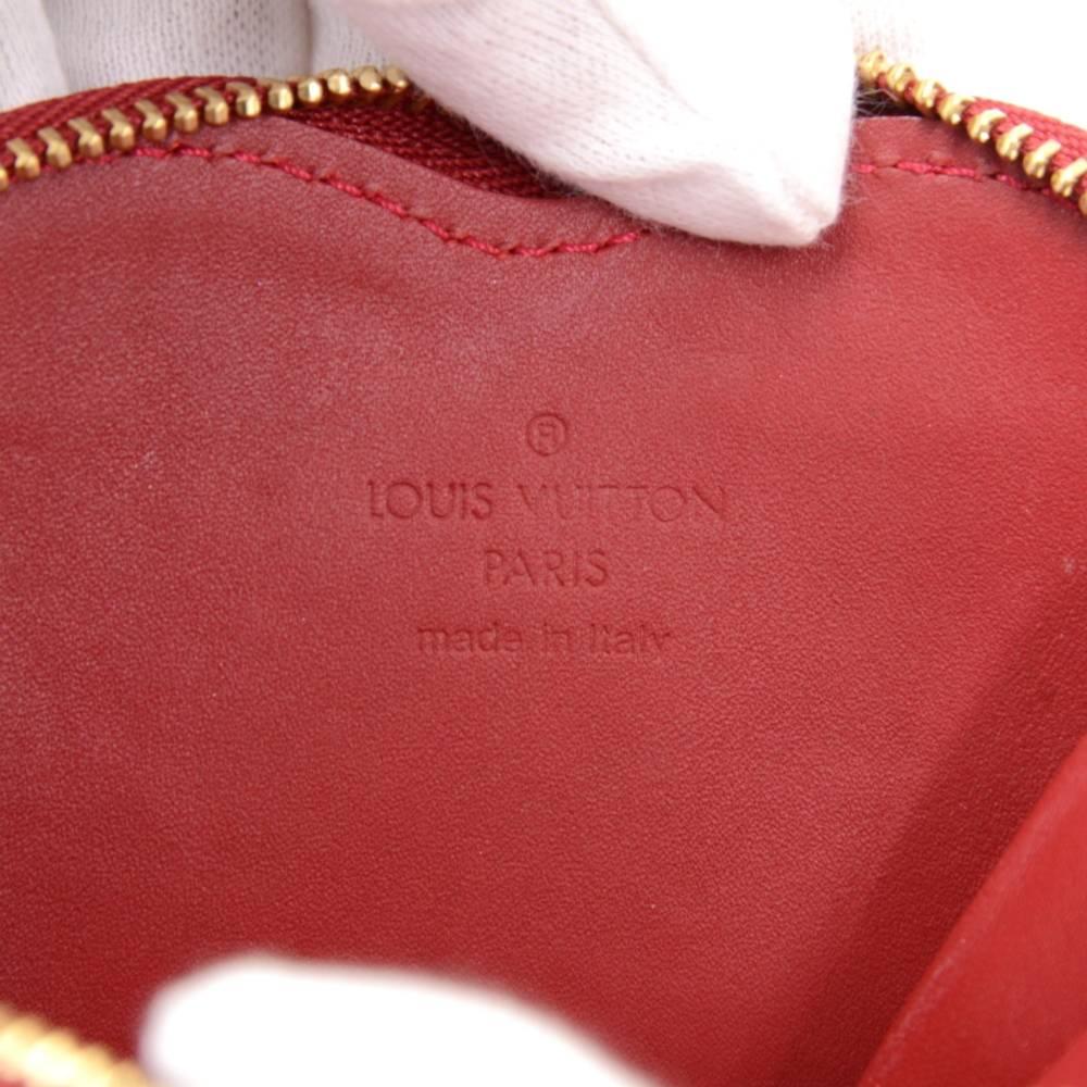 Louis Vuitton Porte Monnaies Cruer Red Pomme D'amour Vernis Leather Coin Case 1