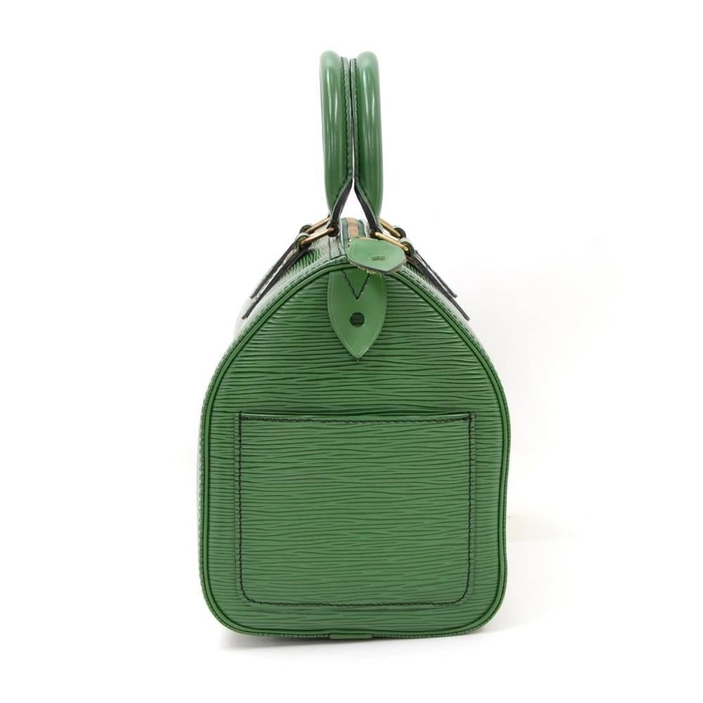 Gray Louis Vuitton Speedy 25 Green Epi Leather City Hand Bag