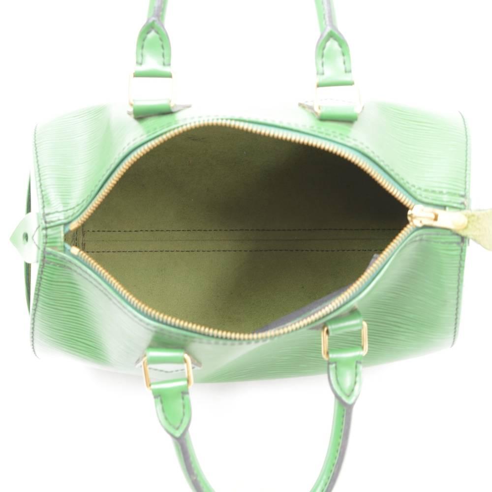 Louis Vuitton Speedy 25 Green Epi Leather City Hand Bag 4