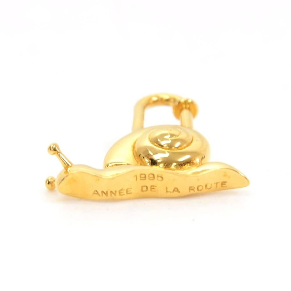 Hermes Annee De La Main Gold Tone Snail Cadena Lock Charm - 1995 Limited  3