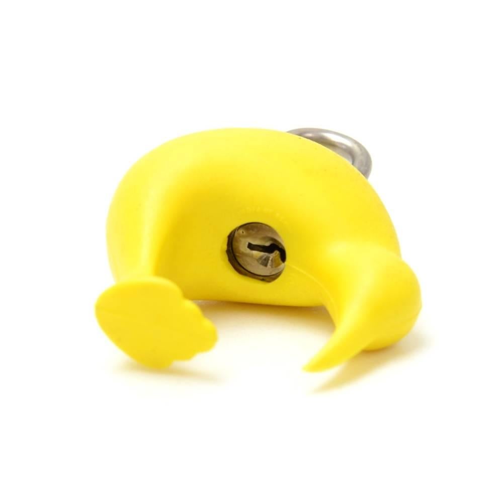 Louis Vuitton Yellow Rubber LV Cup Limited Kiwi Key Pad Lock + Keys For Sale 3