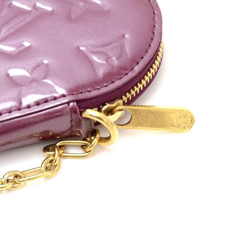 Louis Vuitton Porte Monnaies Cruer Dark Purple Violet Heart Shaped