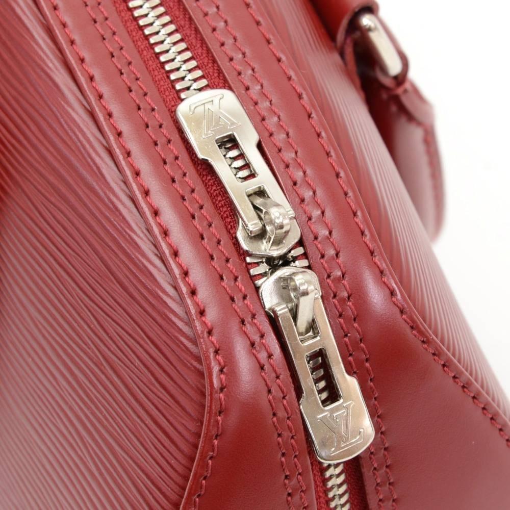 Louis Vuitton Jasmin Red Epi Leather Silver Tone Hardware Hand Bag 1