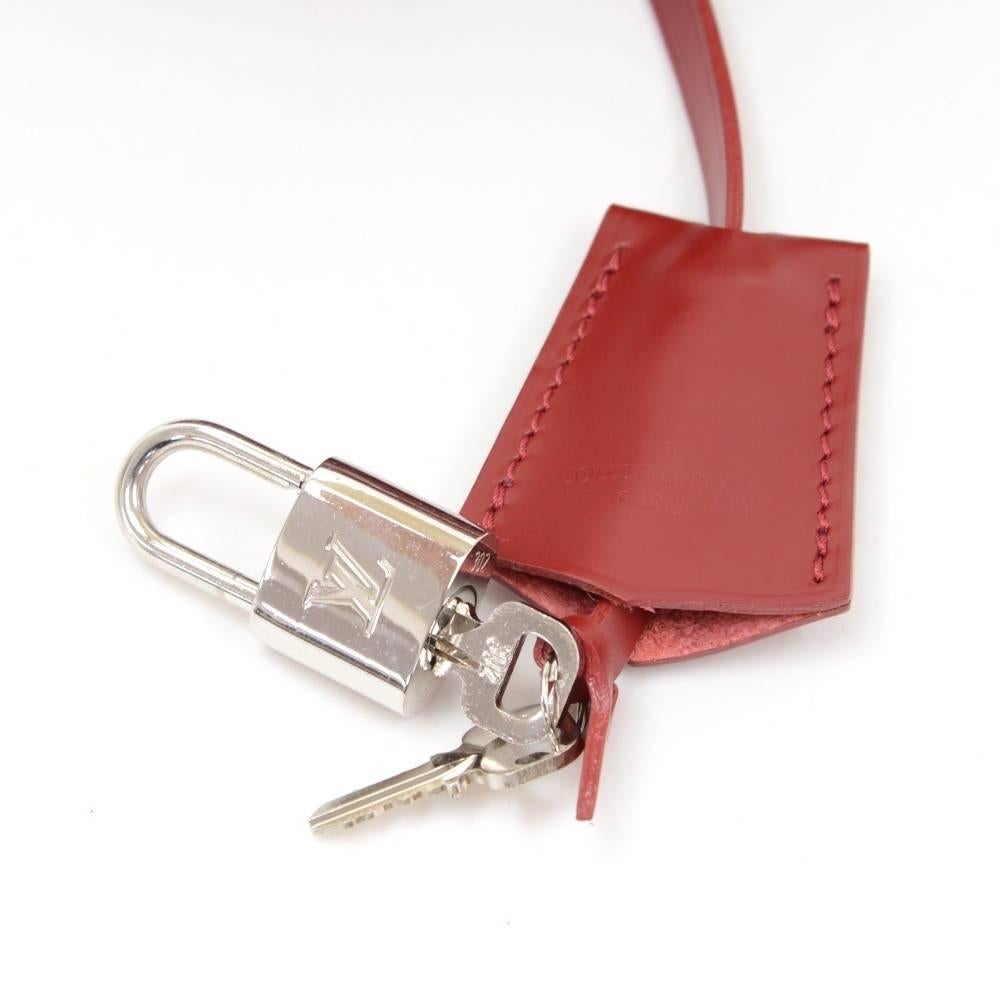 Louis Vuitton Jasmin Red Epi Leather Silver Tone Hardware Hand Bag 3