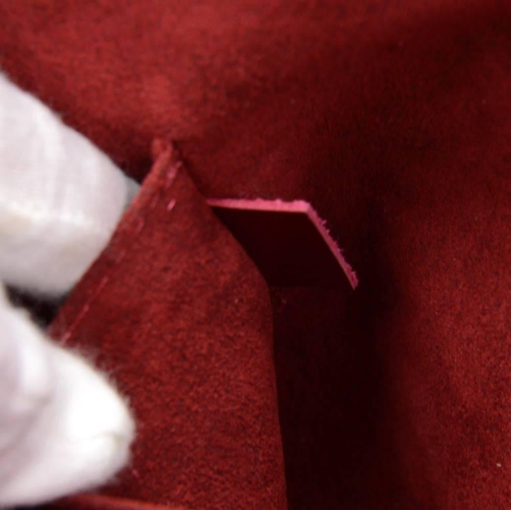 Louis Vuitton Jasmin Red Epi Leather Silver Tone Hardware Hand Bag 4