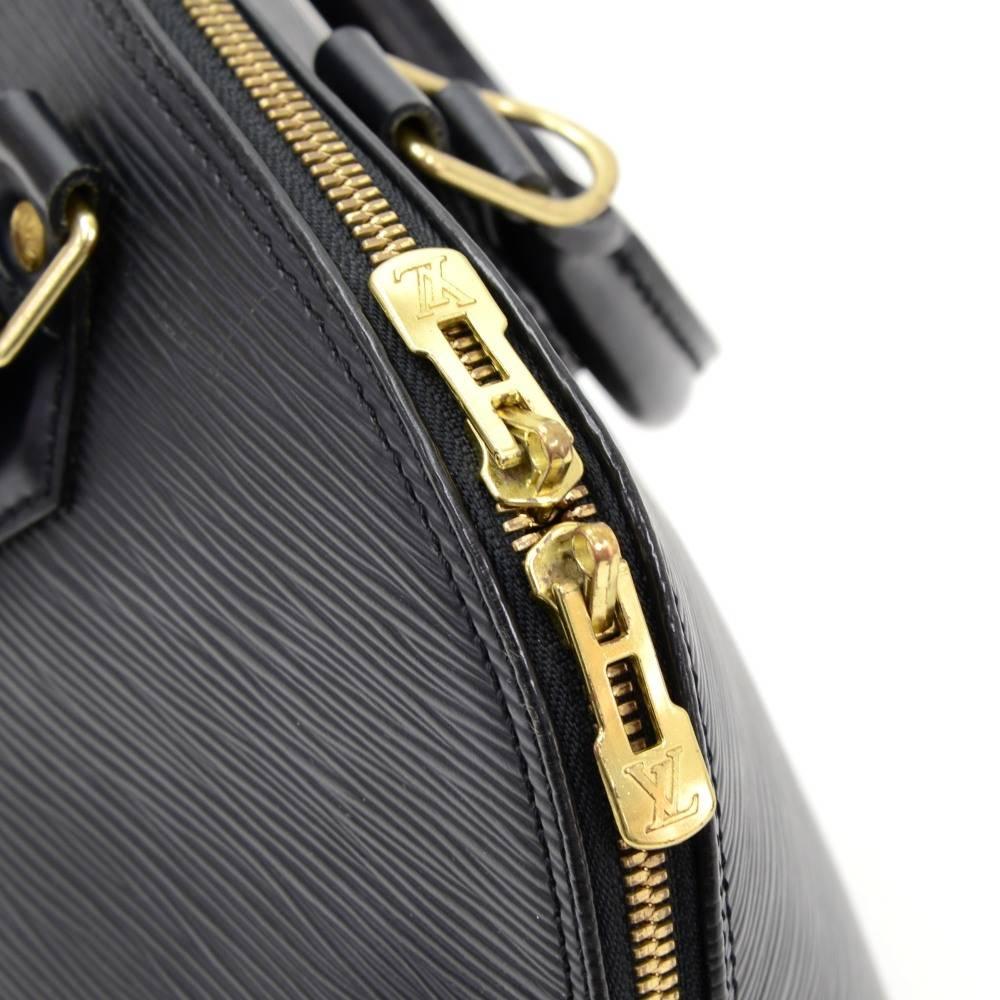 Louis Vuitton Alma Black Epi Leather Hand Bag 2