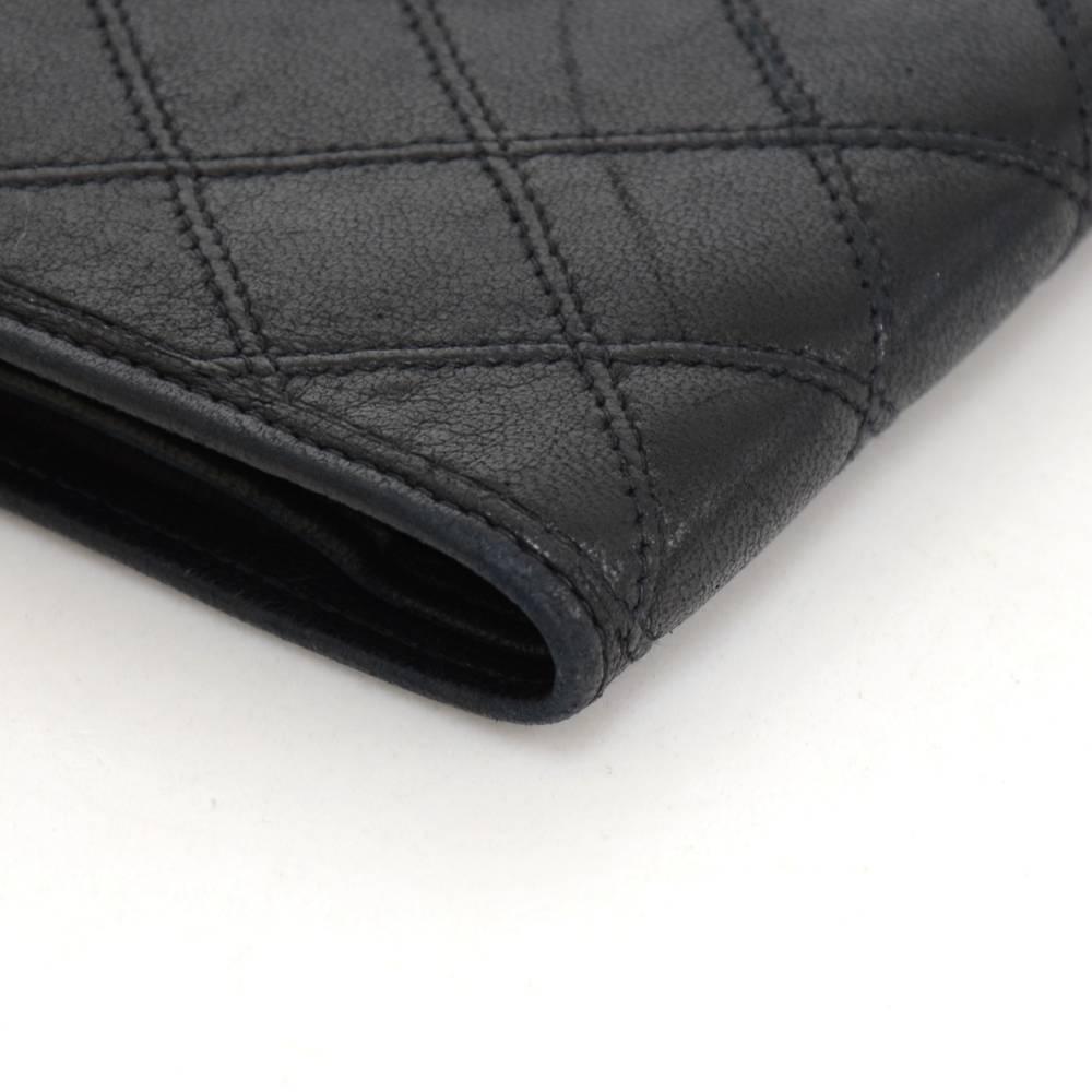 Chanel Black Quilted Leather Long Wallet 1