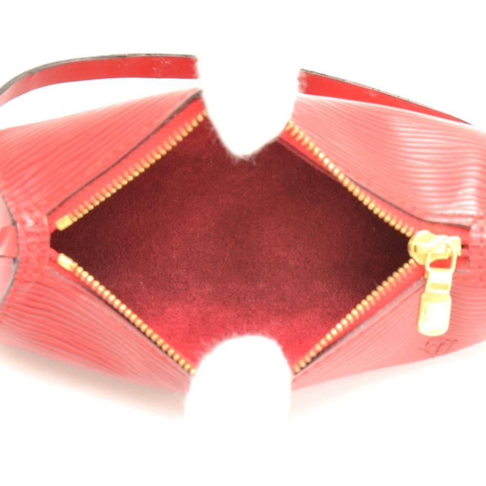 Louis Vuitton Pochette Papillon Red Epi Leather Pouch Bag 4