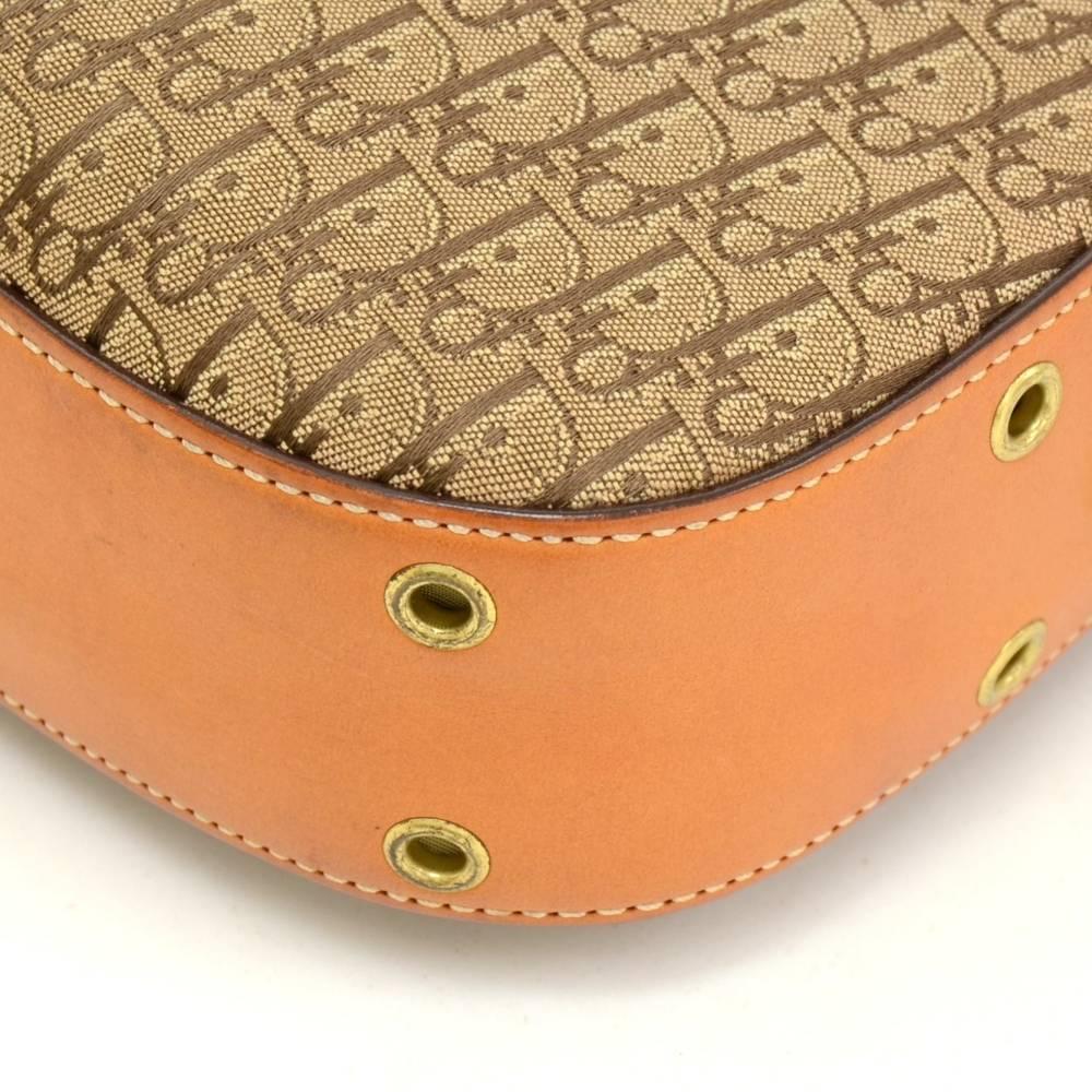 Christian Dior Street Chic - Sac à main porté épaule en cuir marron Columbus avec monogramme 1