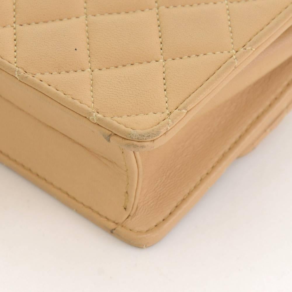 Vintage Chanel Beige Quilted Leather Shoulder Mini Flap Bag 2