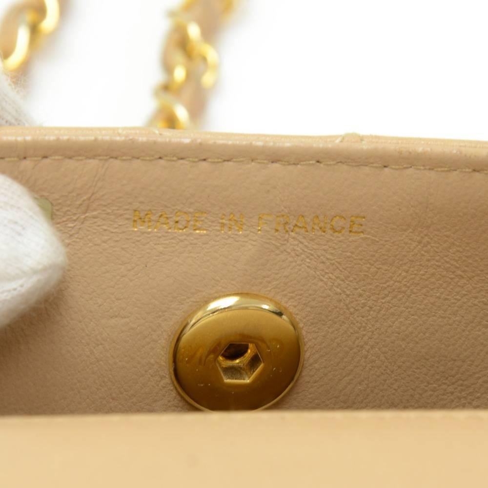 Vintage Chanel Beige Quilted Leather Shoulder Mini Flap Bag 3