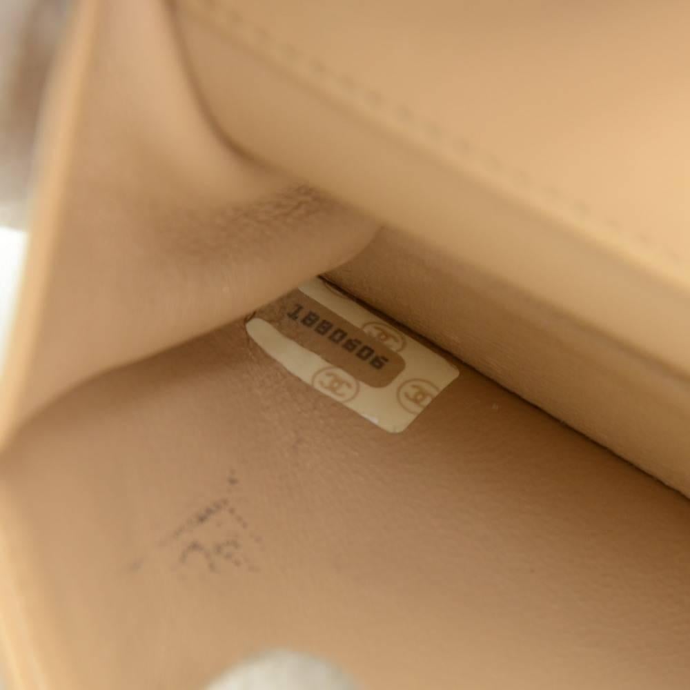 Vintage Chanel Beige Quilted Leather Shoulder Mini Flap Bag 4