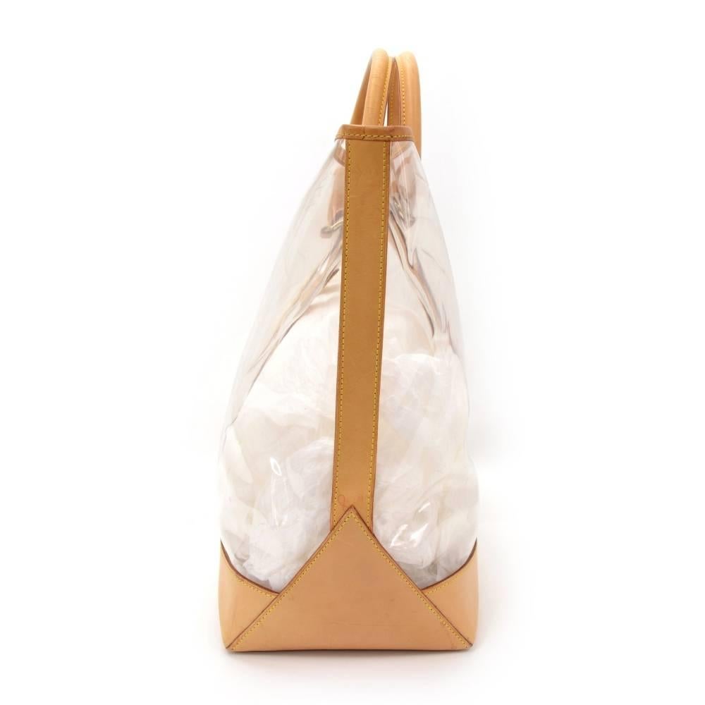 White Vintage Louis Vuitton Isaac Mizrahi Clear Vinyl x Leather Limited Tote Bag