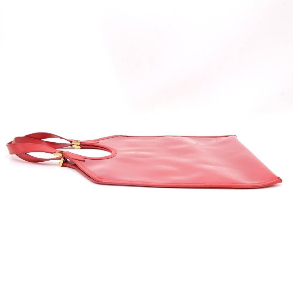 Women's Louis Vuitton Plage Lagoon GM Red Vinyl Beach Bag + Pouch  For Sale