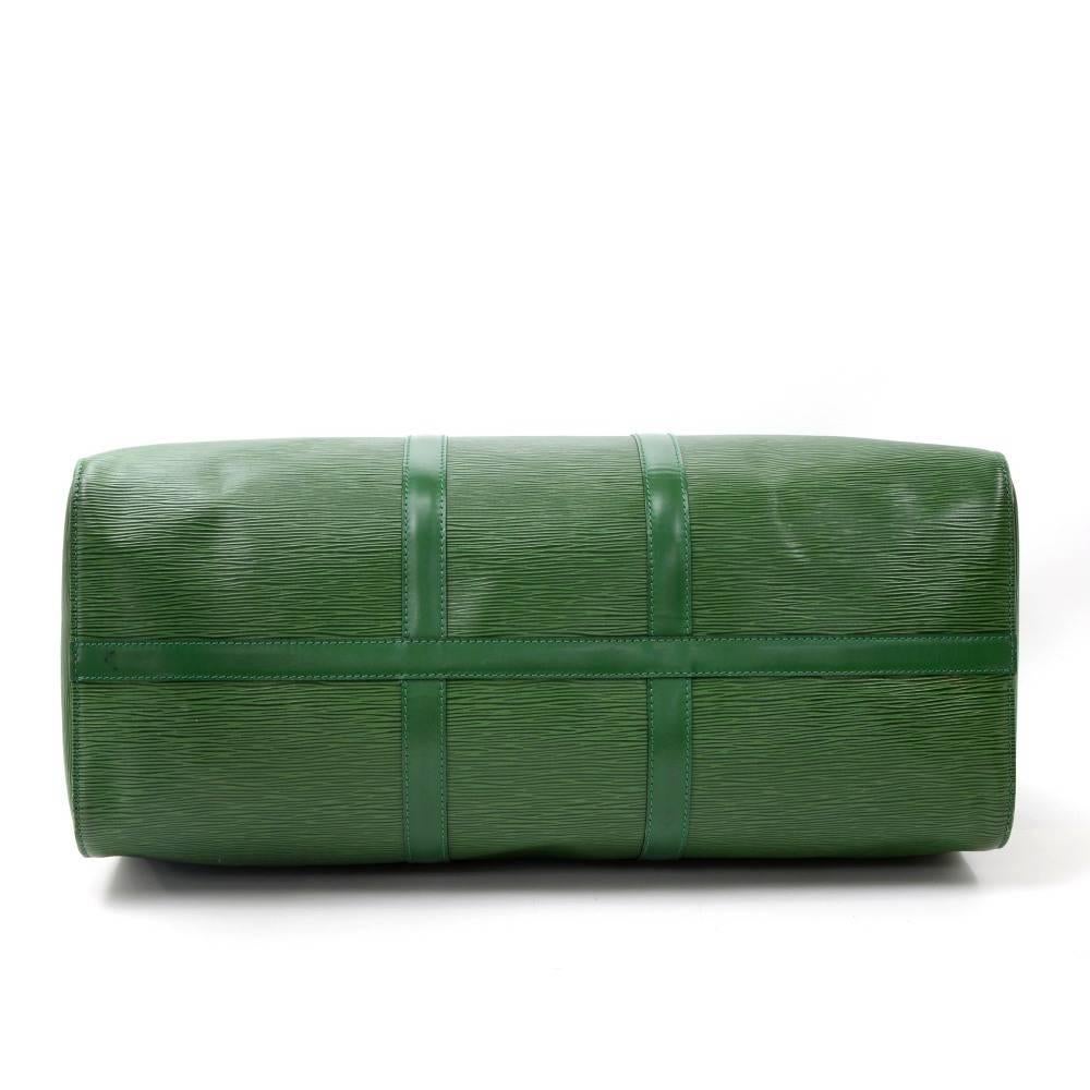 Vintage Louis Vuitton Keepall 50 Green Epi Leather Travel Bag  In Good Condition In Fukuoka, Kyushu