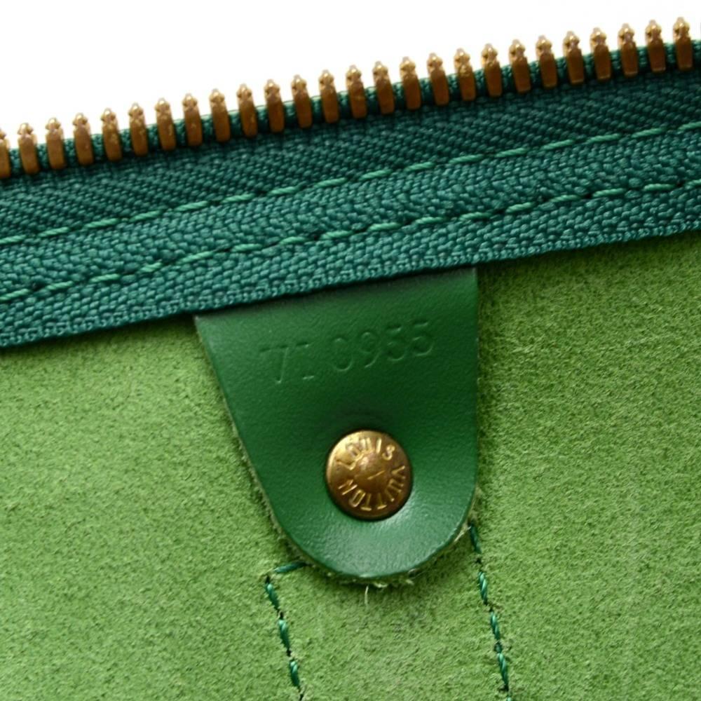 Vintage Louis Vuitton Keepall 50 Green Epi Leather Travel Bag  3