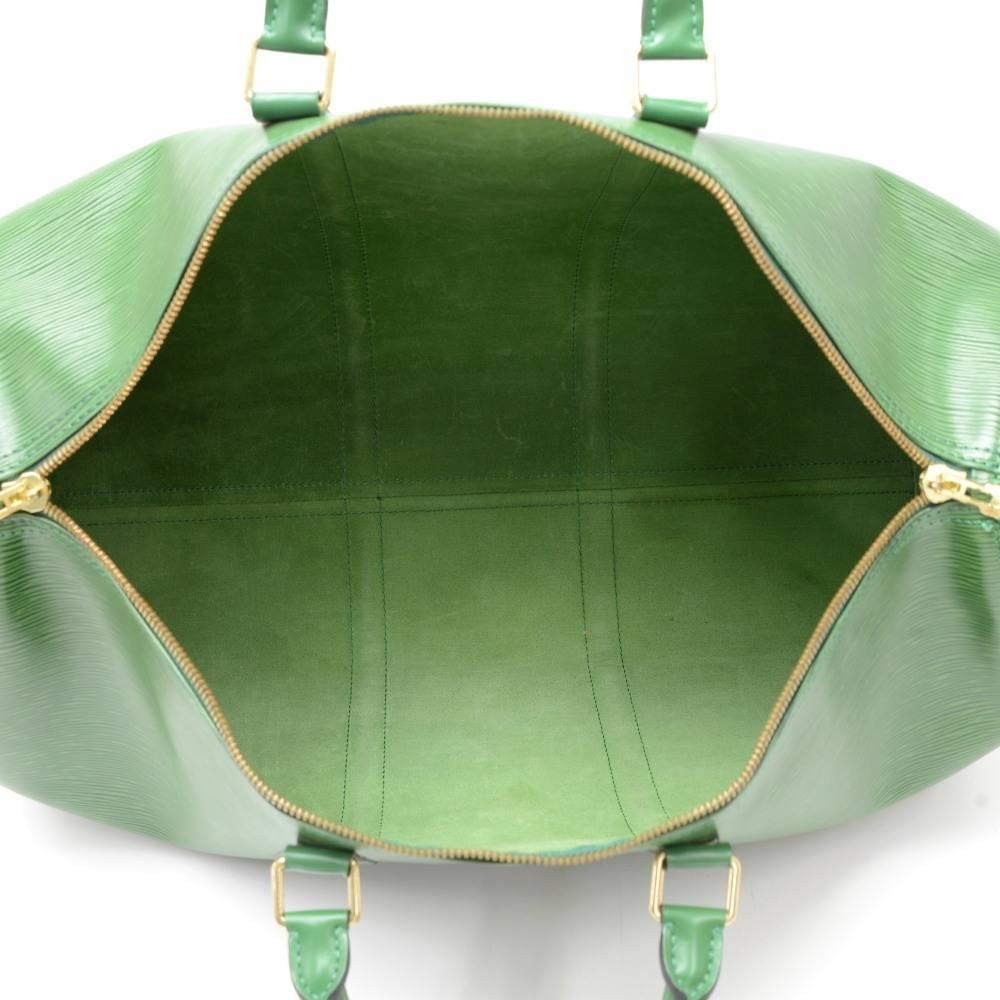 Vintage Louis Vuitton Keepall 50 Green Epi Leather Travel Bag  4