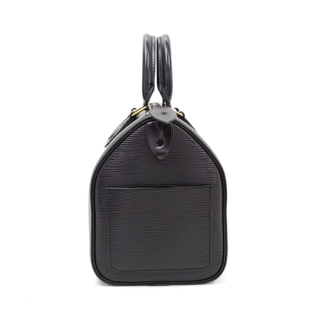 Louis Vuitton Speedy 25 Black Epi Leather City Hand Bag In Good Condition In Fukuoka, Kyushu