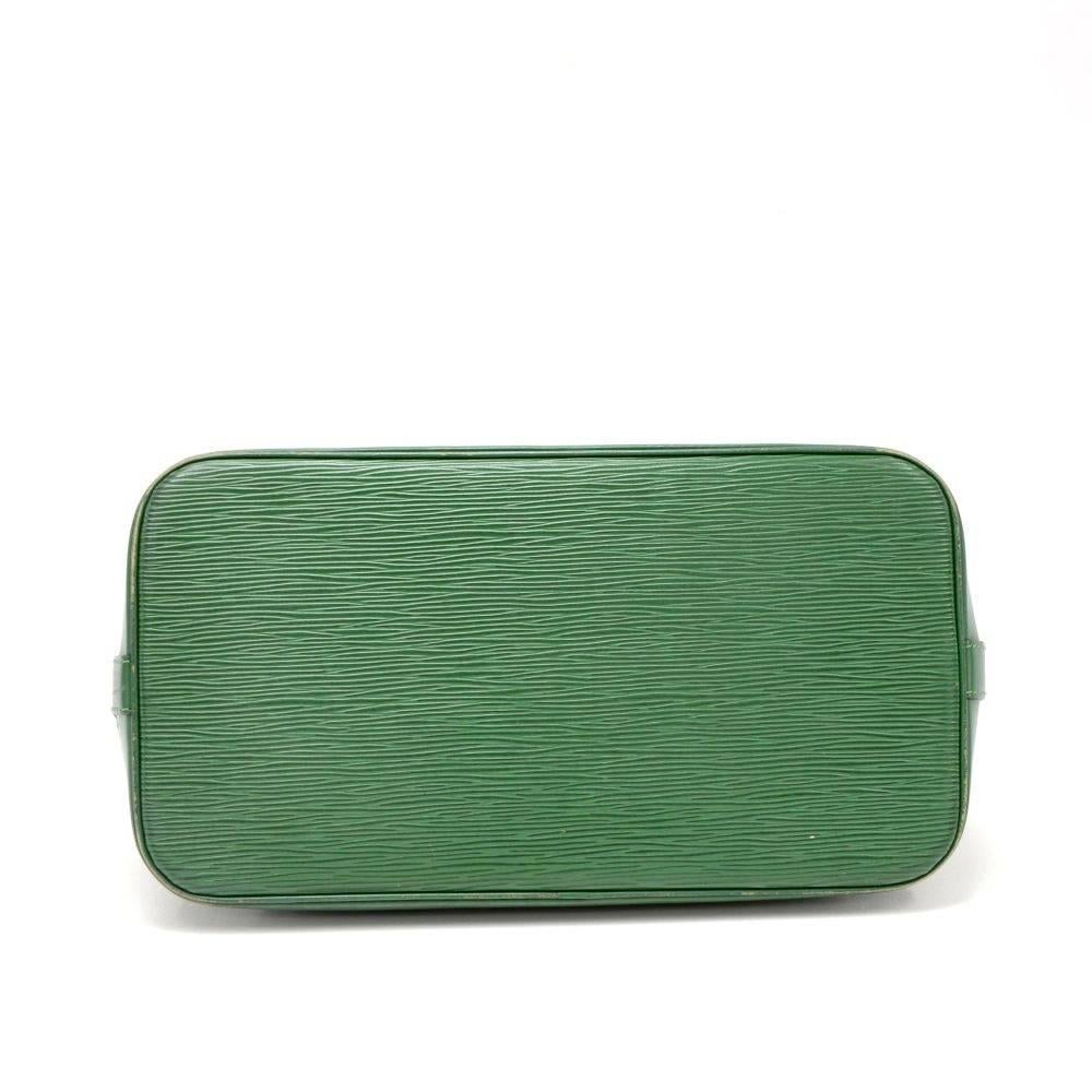 Women's Louis Vuitton Alma Green Epi Leather Hand Bag + Strap 
