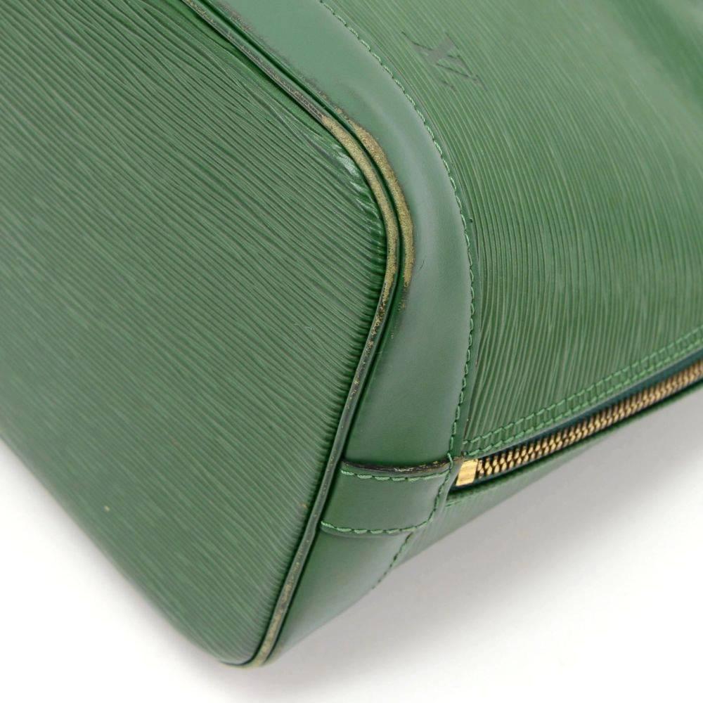 Louis Vuitton Alma Green Epi Leather Hand Bag + Strap  2