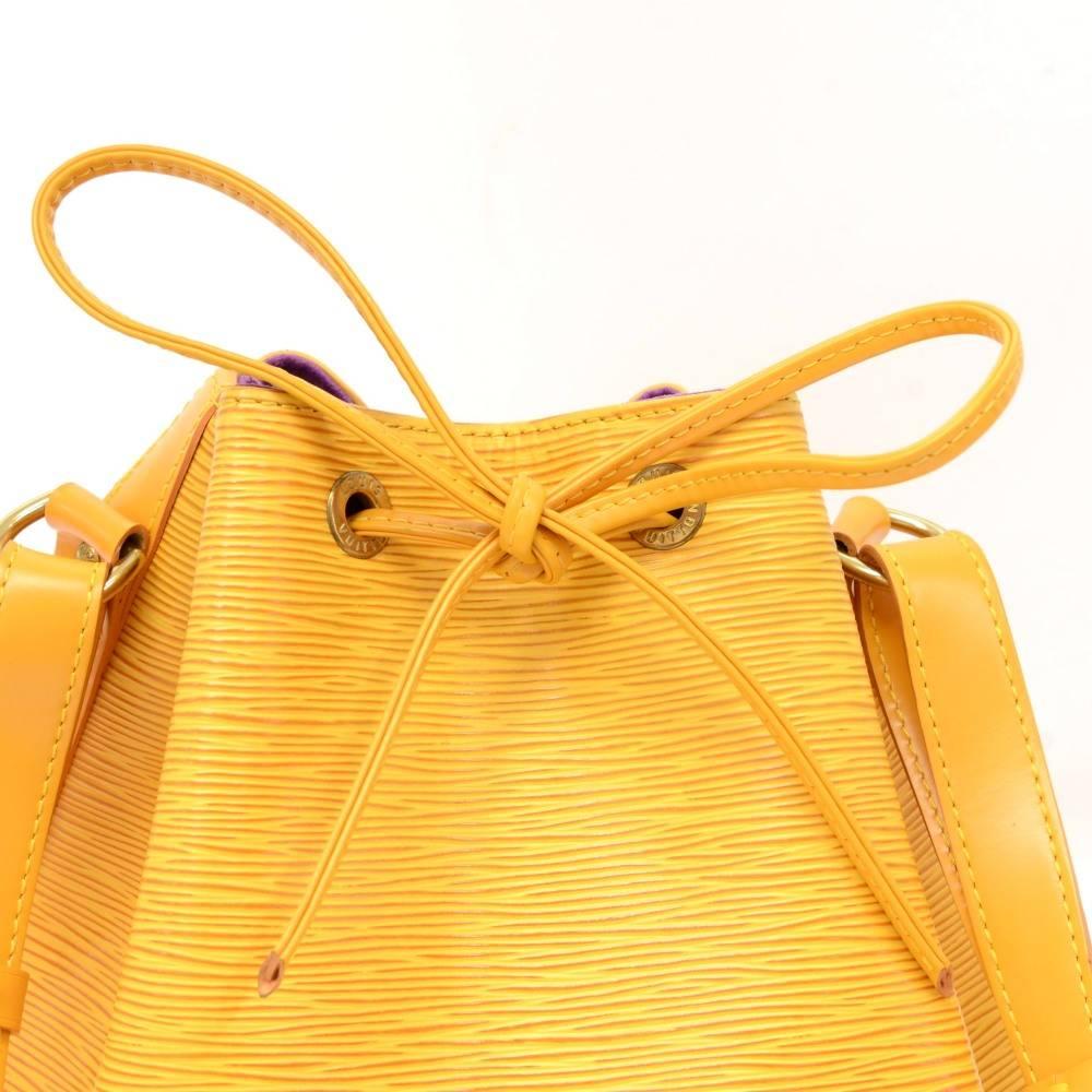 Louis Vuitton Petit Noe Yellow Epi Leather Shoulder Bag 2
