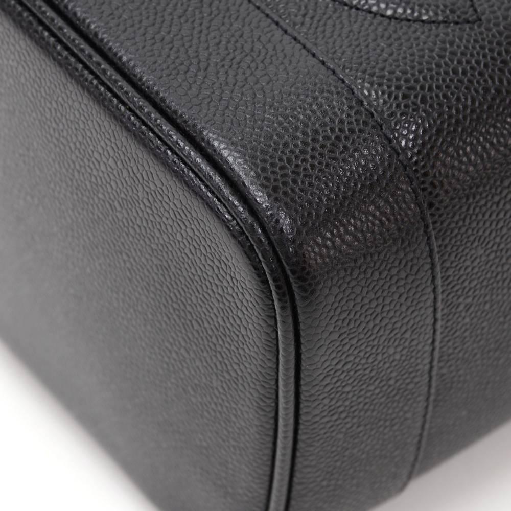 Chanel Vanity Black Caviar Leather Cosmetic Hand Bag  5