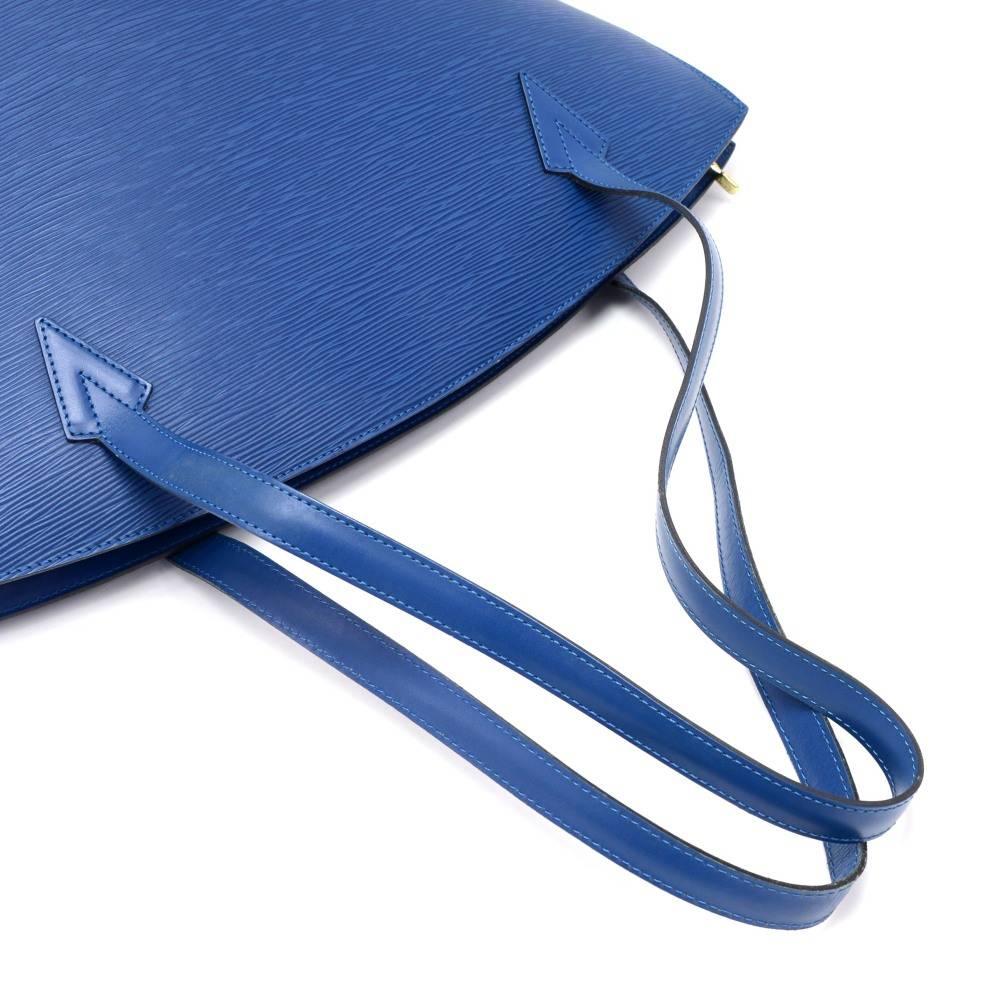 Vintage Louis Vuitton Saint Jacques GM Blue Epi Leather Shoulder Bag 3