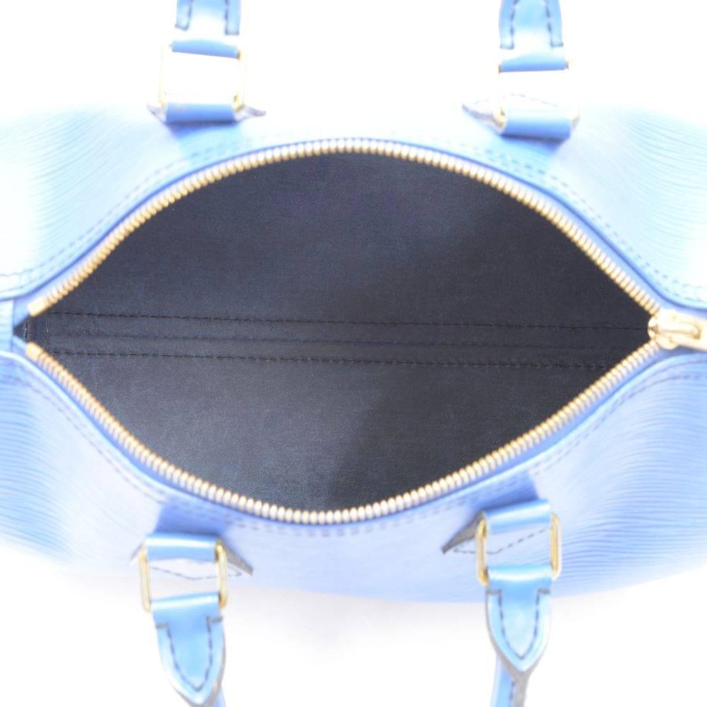 Vintage Louis Vuitton Speedy 25 Blue Epi Leather City Hand Bag 6