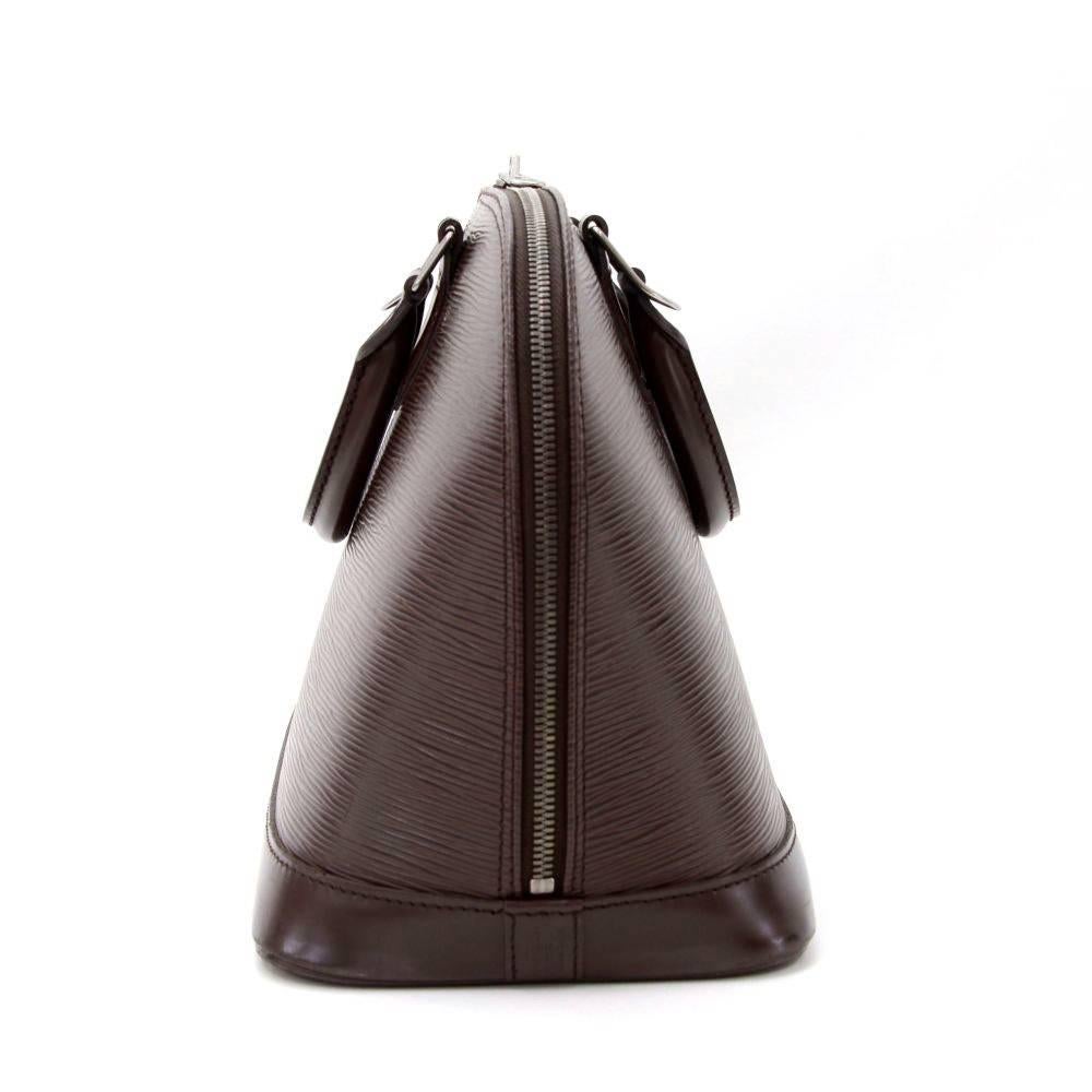 Louis Vuitton Alma Brown Moca Epi Leather Hand Bag  In Good Condition In Fukuoka, Kyushu
