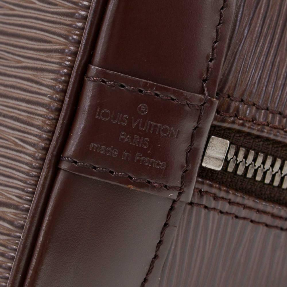 Louis Vuitton Alma Brown Moca Epi Leather Hand Bag  1