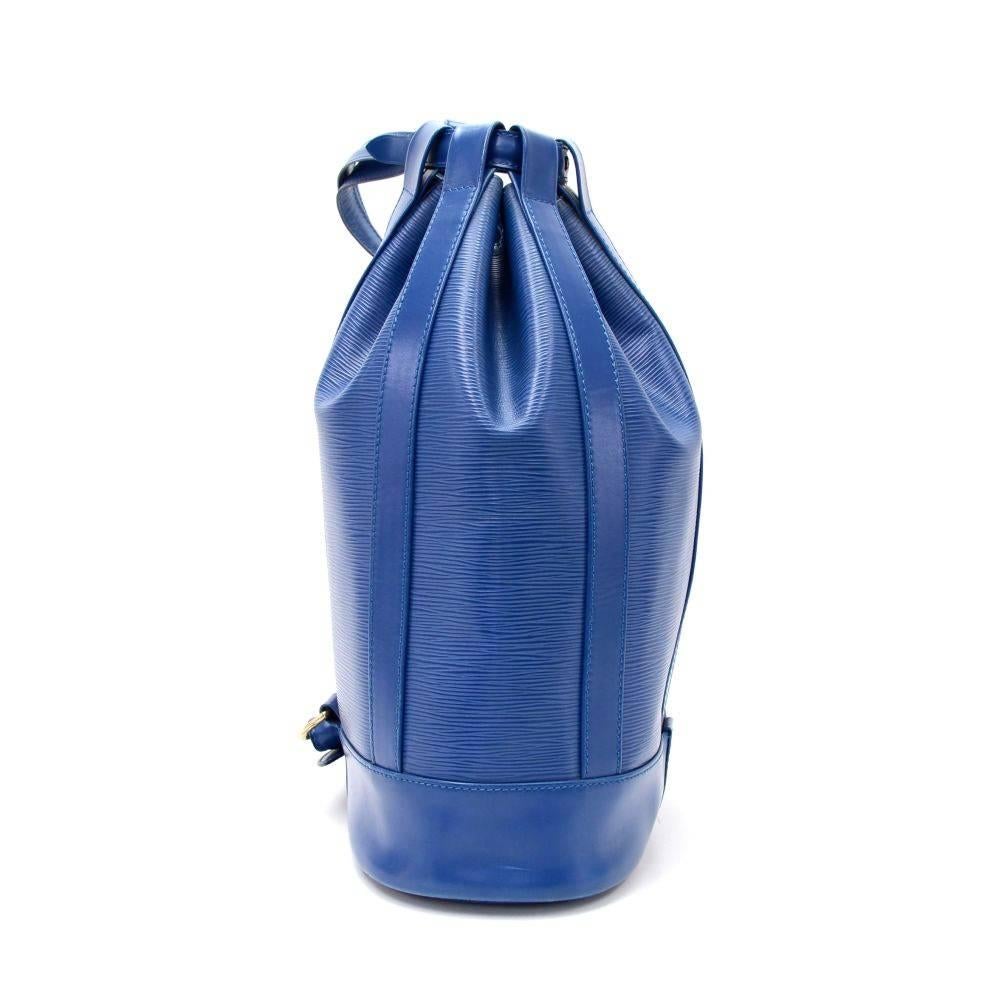 Women's Vintage Louis Vuitton Randonnee Blue Epi Leather Shoulder Bag