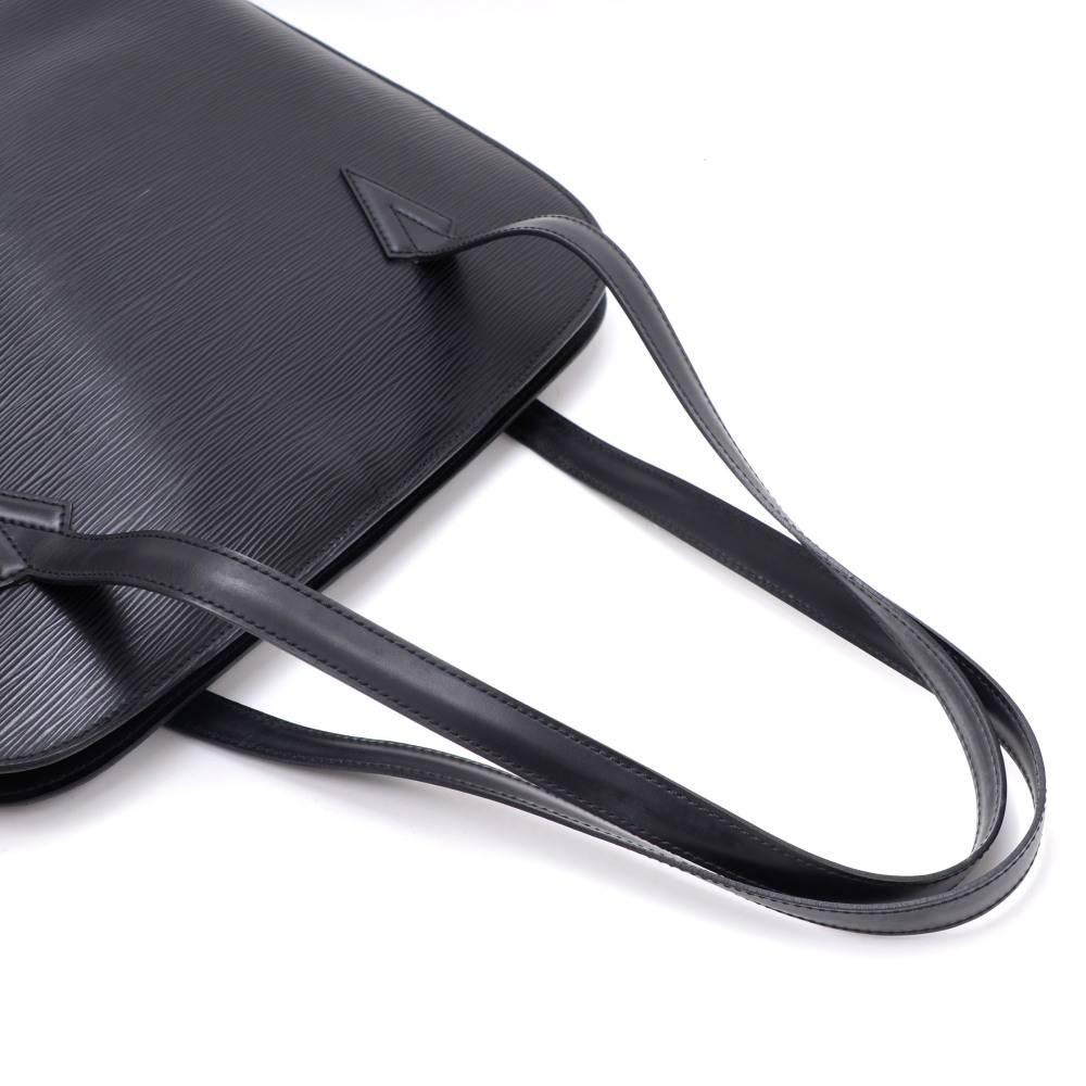 Vintage Louis Vuitton Lussac Black Epi Leather Large Shoulder Bag 3