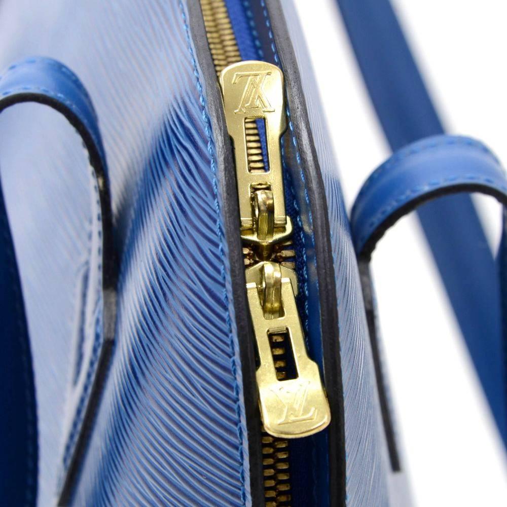 Vintage Louis Vuitton Lussac Blue Epi Leather Large Shoulder Bag  2