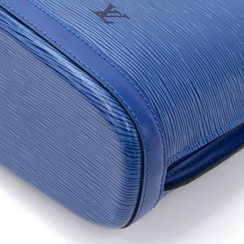 Vintage Louis Vuitton Lussac Blue Epi Leather Large Shoulder Bag  3