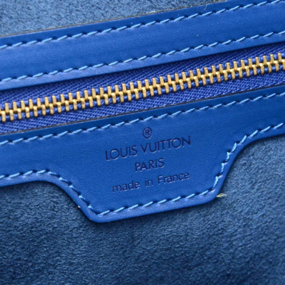 Vintage Louis Vuitton Lussac Blue Epi Leather Large Shoulder Bag  4