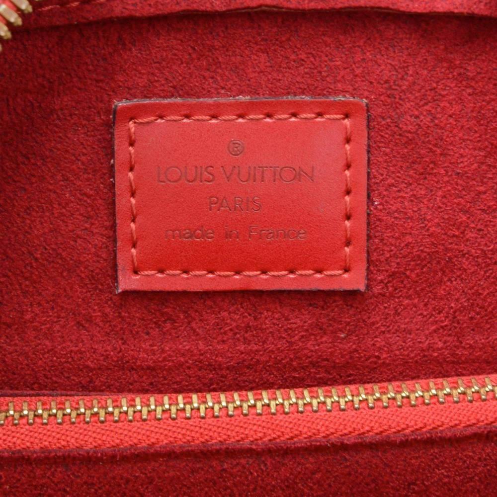 Louis Vuitton Pont Neuf Red Epi Leather Hand Bag For Sale 4