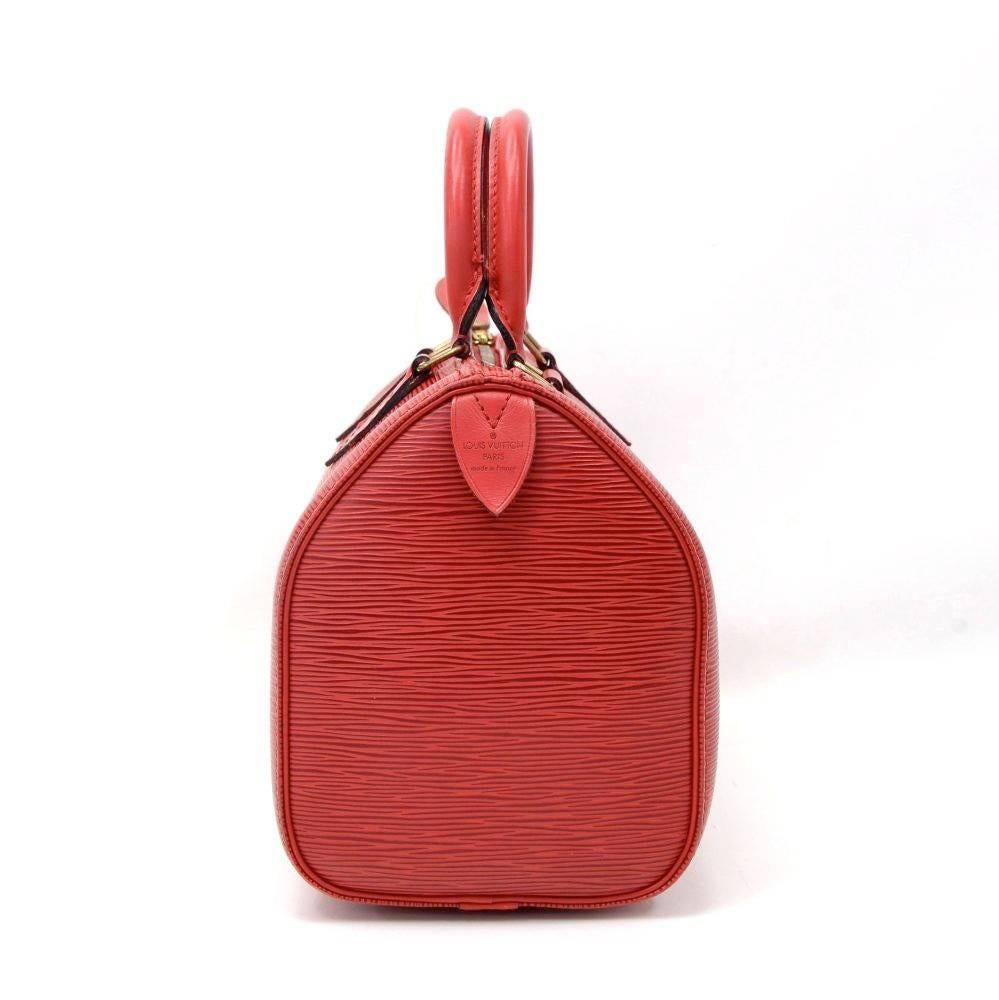 Vintage Louis Vuitton Speedy 25 Red Epi Leather City Hand Bag  In Good Condition In Fukuoka, Kyushu