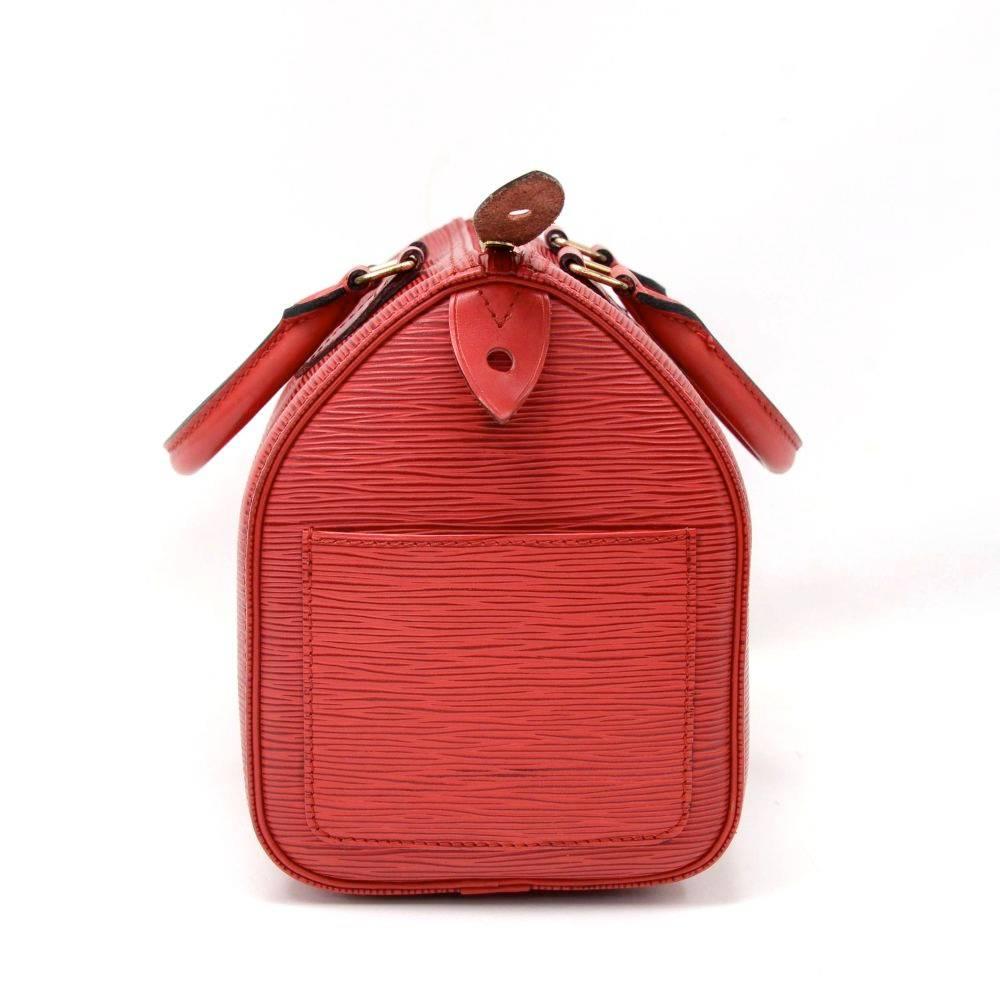 Women's Vintage Louis Vuitton Speedy 25 Red Epi Leather City Hand Bag 